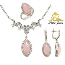 Gümüş zirkon taşlı set